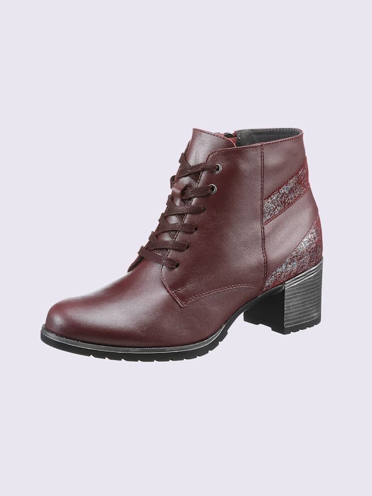 Bottines à lacets de fabrication portugaise, couleur rouge, taille 40 - helline