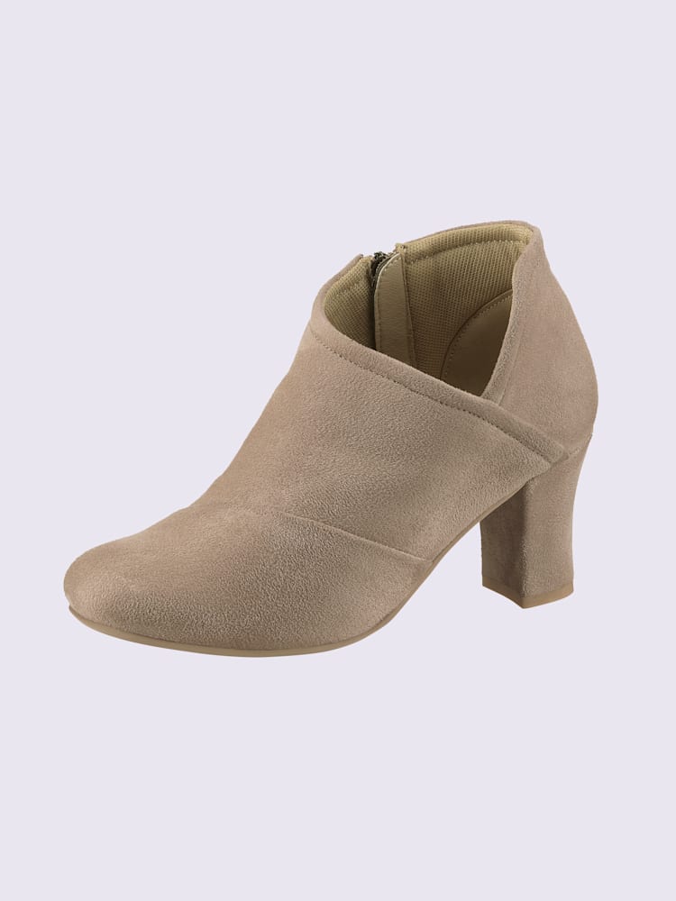 Bottine courte matière textile agréable à porter, couleur marron, taille 41 - helline