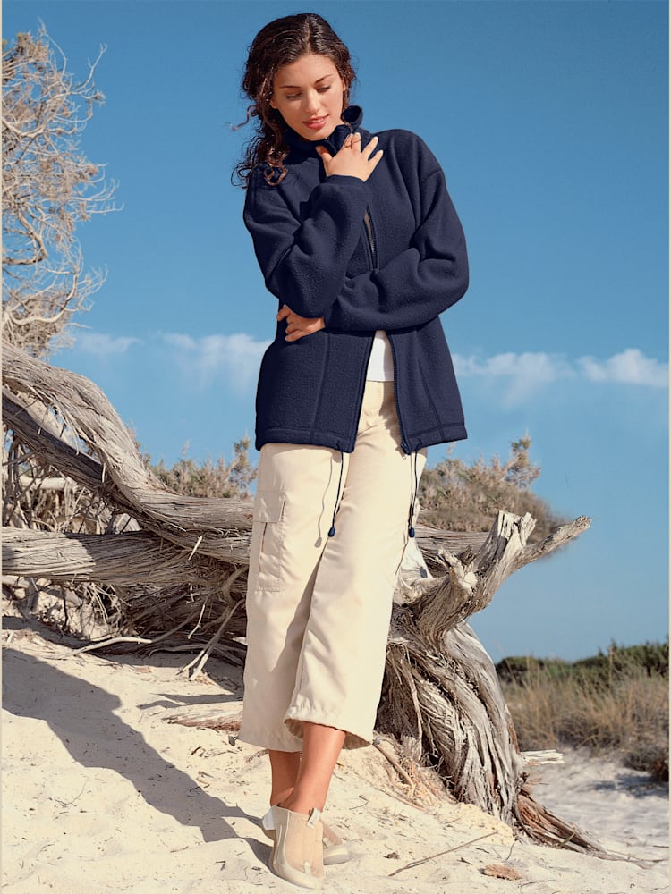 Veste polaire traitement contre les bouloches, couleur bleu, taille 24, marque Collection L - helline