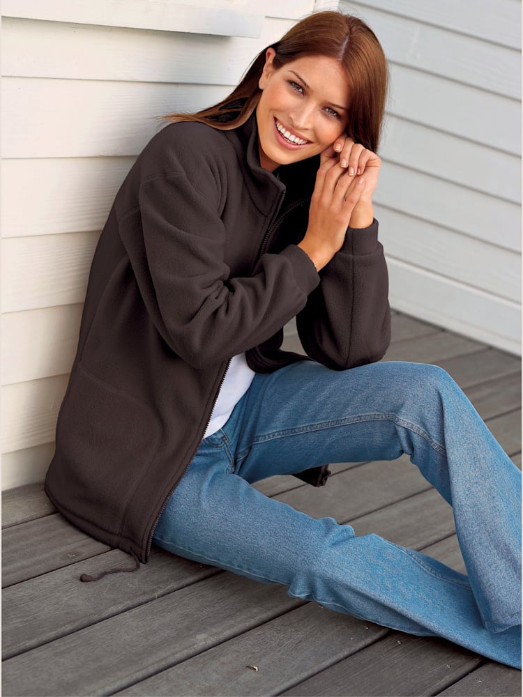 Veste polaire traitement contre les bouloches, couleur marron, taille 20, marque Collection L - helline
