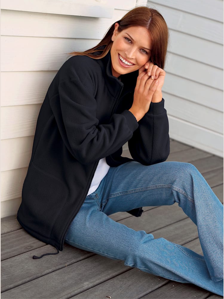 Veste polaire traitement contre les bouloches, couleur noir, taille 38, marque Collection L - helline