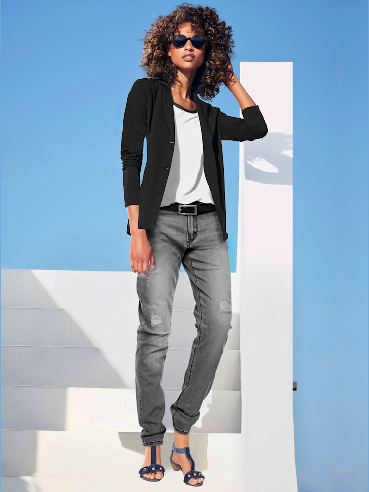 Blazer en jersey coupe sobre pour un look décontracté tendance, couleur noir, taille 40 - Witt
