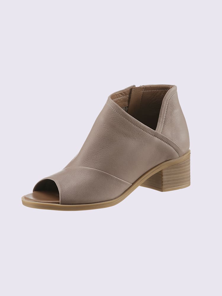 Sandales cuir nappa de vache, marron moyen uni, taille 37 - helline