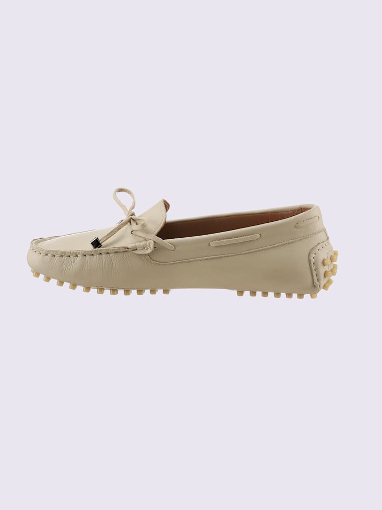 Mocassins cuir nappa de vache, marron clair uni, taille 38 - helline