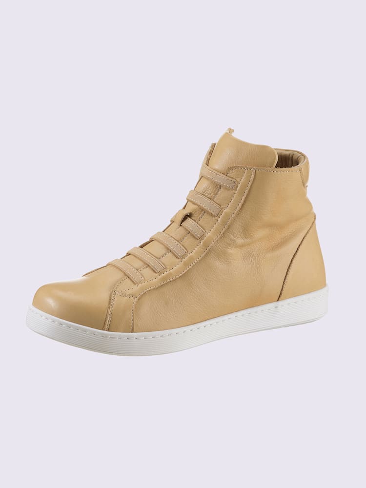 Bottine courte cuir nappa de vache, marron clair uni, taille 39 - helline