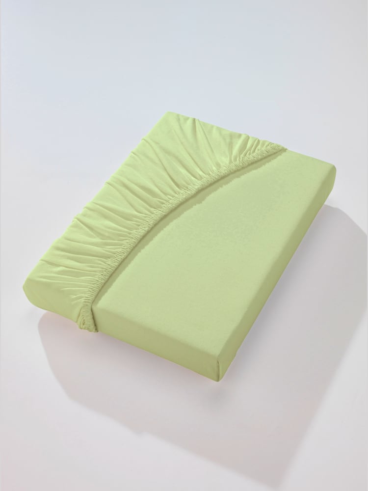 Drap-housse élasthanne : tenue infroissable, couleur vert, taille 1 pièce 140x200 - 160x220 cm, marque wäschepur - helline