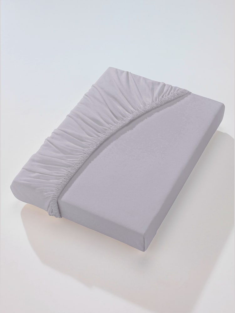 Drap-housse très extensible, couleur gris, taille 1 pièce 140x200 - 160x200 cm, marque wäschepur - helline