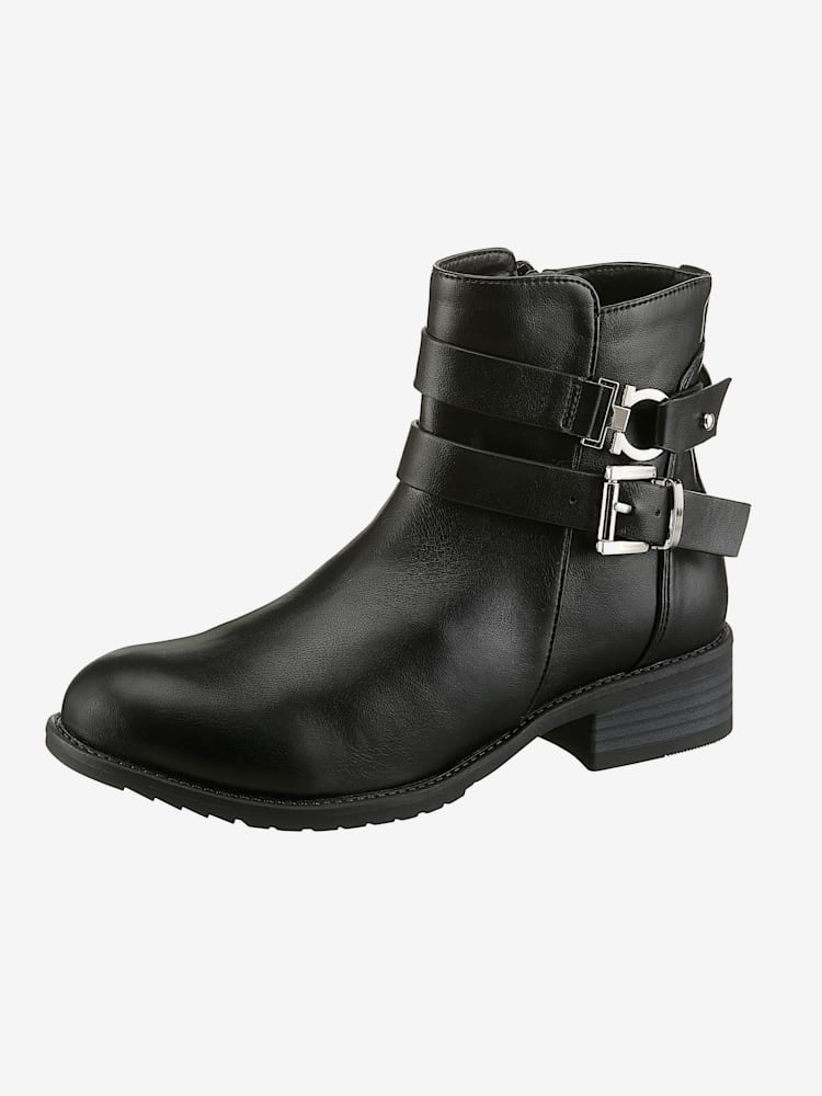Bottines matière synthétique, couleur noir, taille 36 - helline