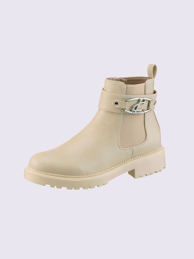 Bottines matière synthétique, couleur marron, taille 42 - helline