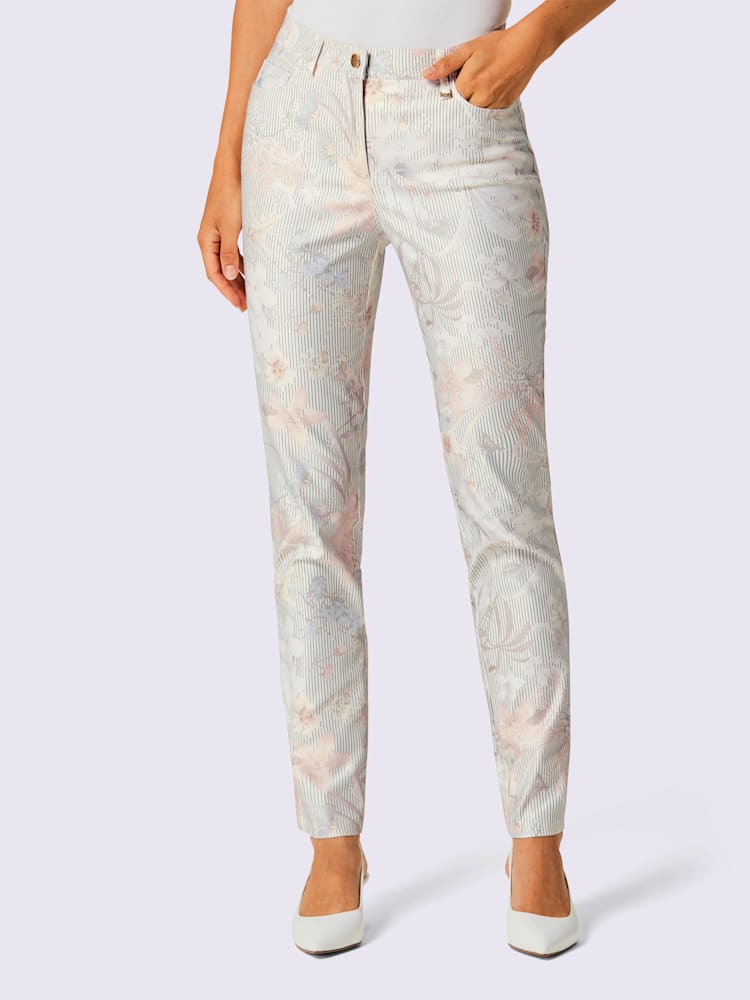 Jean 5 poches 20% modal, couleur couleur ivoire, taille 48, marque CREATION L PREMIUM - helline