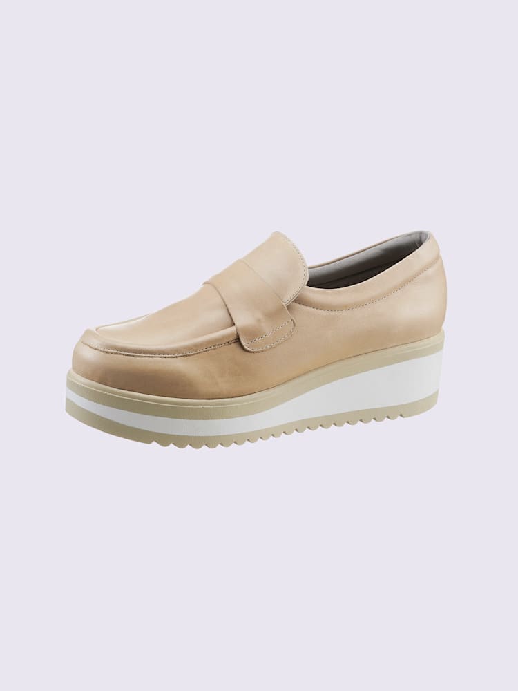 Trotteurs cuir nappa de vache, marron clair uni, taille 41 - helline