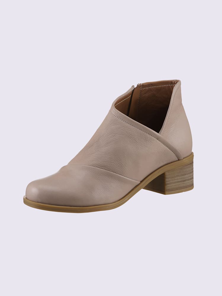 Bottine courte cuir nappa de vache, marron moyen uni, taille 41 - helline