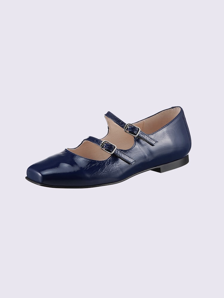 Ballerines de fabrication espagnole, bleu moyen uni, taille 42 - helline