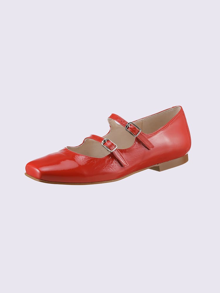 Ballerines de fabrication espagnole, rouge moyen uni, taille 41 - helline