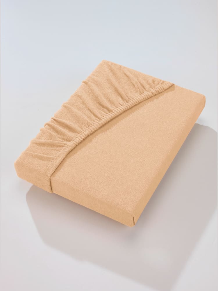 Drap-housse ni repassage ni défauts, couleur marron, taille 1 pièce 90x190 - 100x200 cm, marque wäschepur - helline