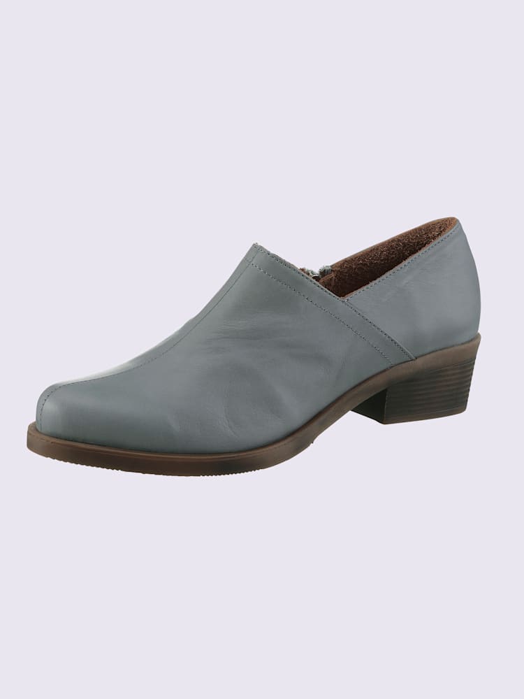 Bottine courte cuir vachette, gris moyen uni, taille 39 - helline