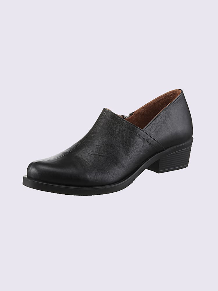 Bottine courte cuir vachette, couleur noir, taille 42 - helline