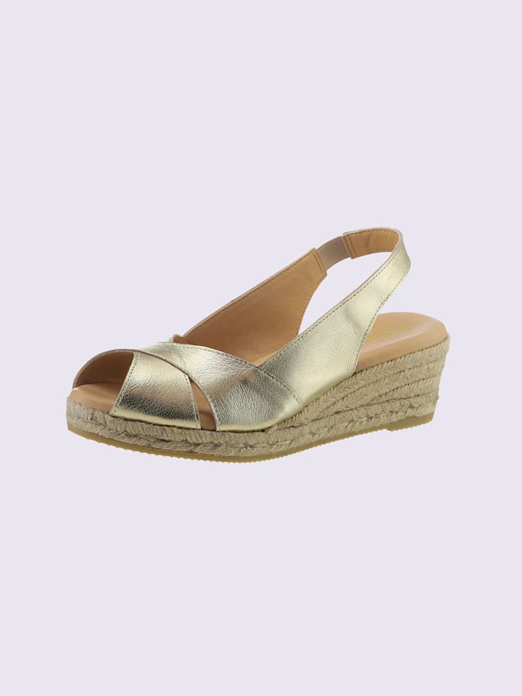 Sandales de fabrication espagnole, couleur couleur or, taille 36 - helline