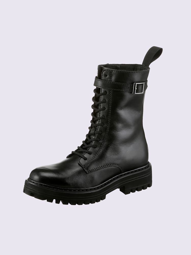Bottines cuir nappa de vache, couleur noir, taille 36 - helline