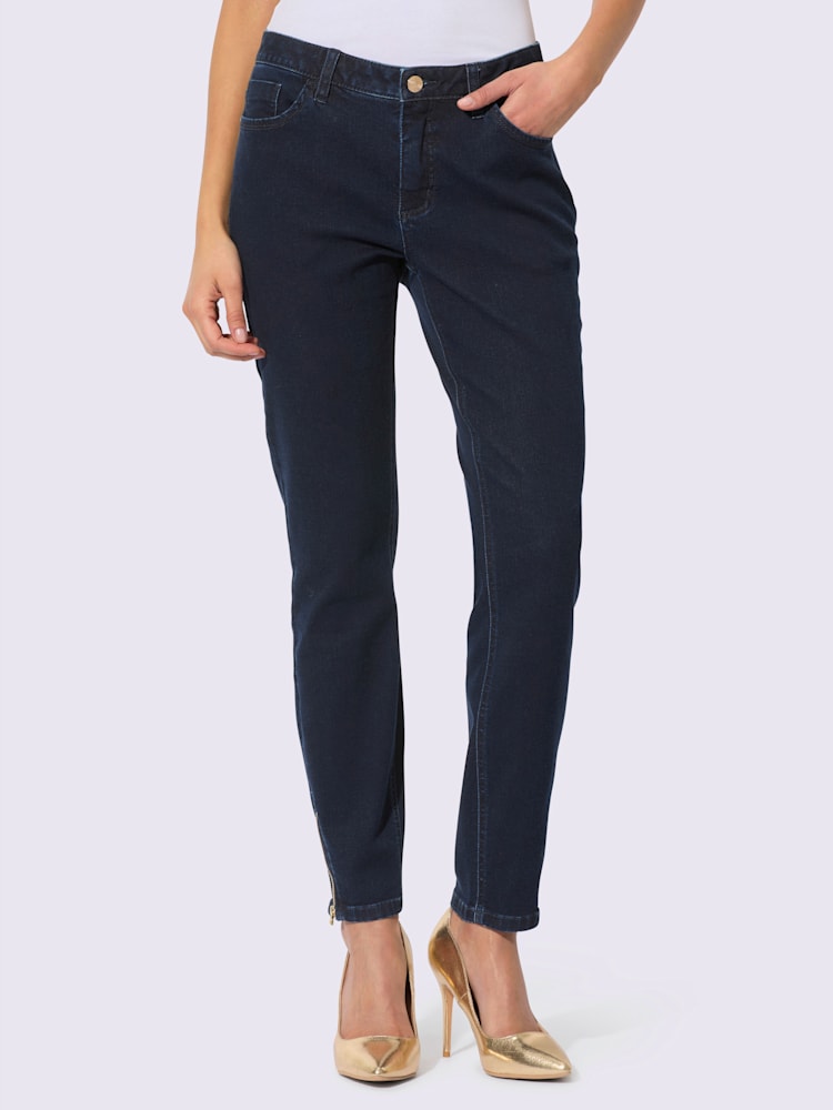 Jean 5 poches avec coton, couleur bleu, taille 42, marque Creation L - helline