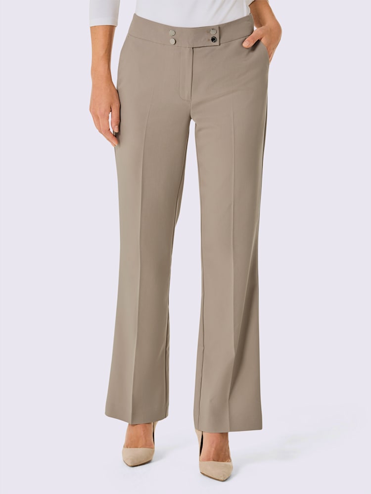 Pantalon plissé 63% lyocell (tencel), couleur marron, taille 38, marque CREATION L PREMIUM - helline
