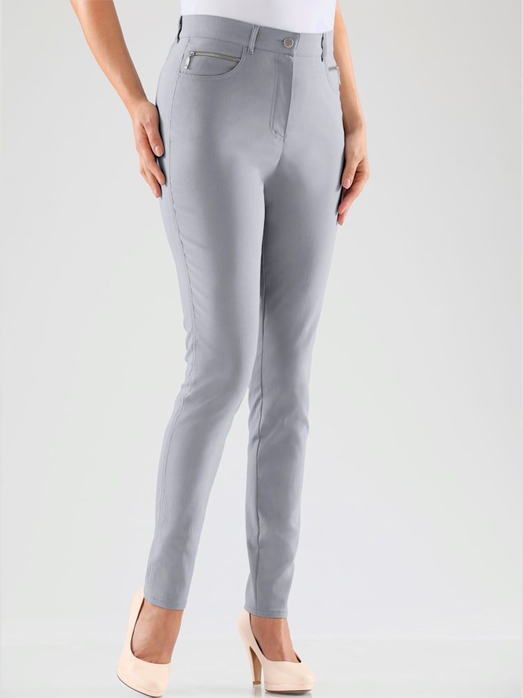 Pantalon confortable avec poches zippées, couleur gris, taille 48, marque Stehmann Comfort line - Witt