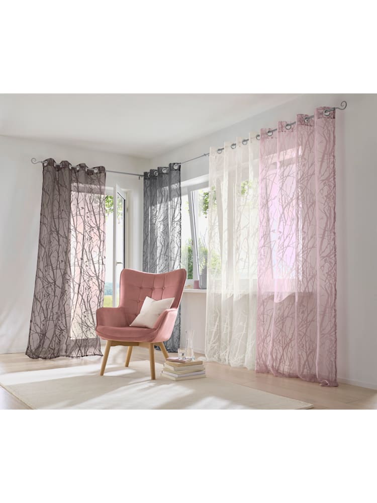 Rideaux 4 longueurs disponibles, Œillets, couleur : violet clair uni, taille 245x140 cm, marque helline home, 75% viscose;25% polyester - helline