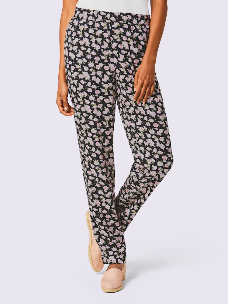 Pantalon mélange de modal doux, couleur noir, taille 40, marque CREATION L PREMIUM - helline