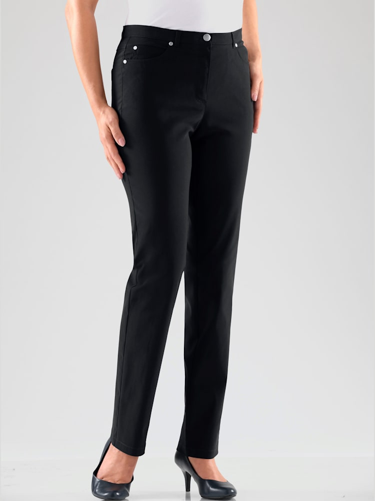 Pantalon féminin à coupe 5 poches classique, couleur bleu, taille 56, marque Stehmann Comfort line - helline
