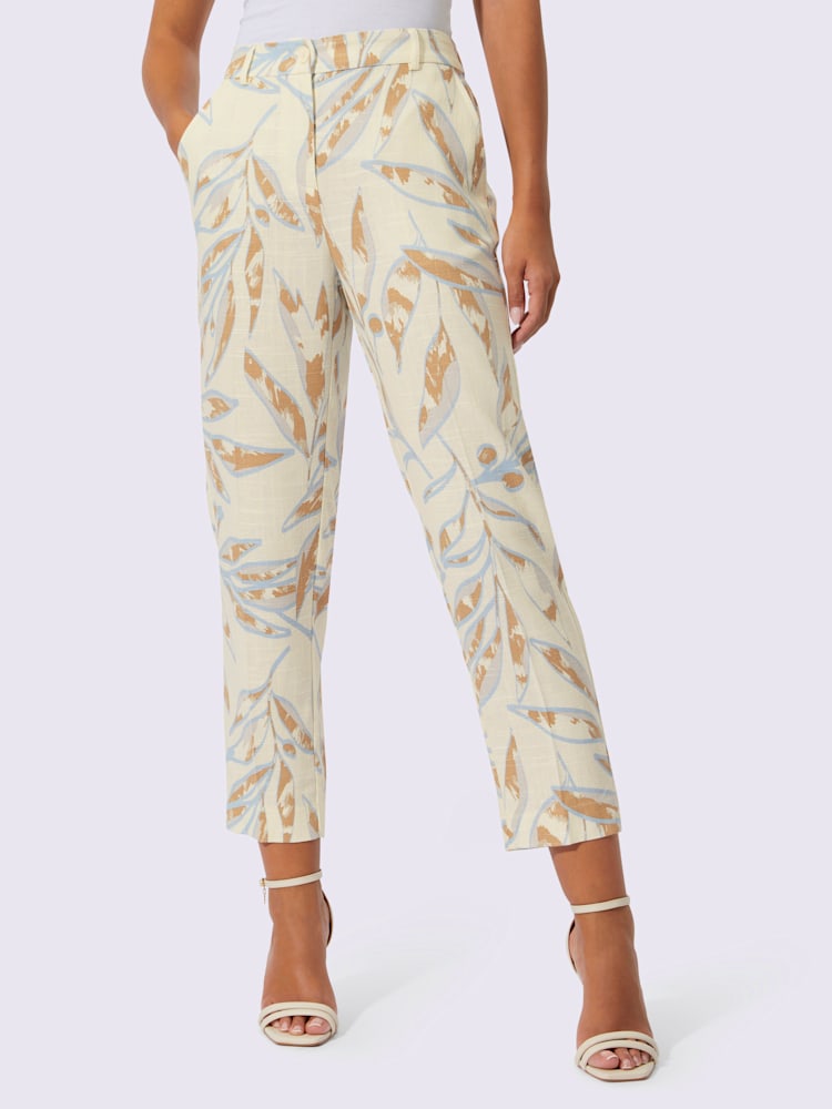 Pantalon en lin 25% lin, couleur couleur ivoire, taille 48, marque Creation L - helline