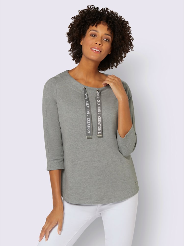 Sweatshirt avec coton, couleur gris, taille 40, marque Collection L - helline