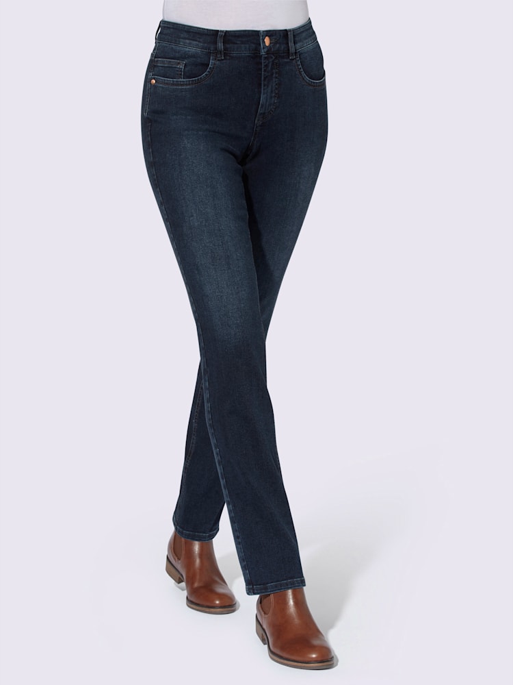 Jean 5 poches qualité coton doux sur la peau, couleur bleu, taille 52, marque Ascari - helline