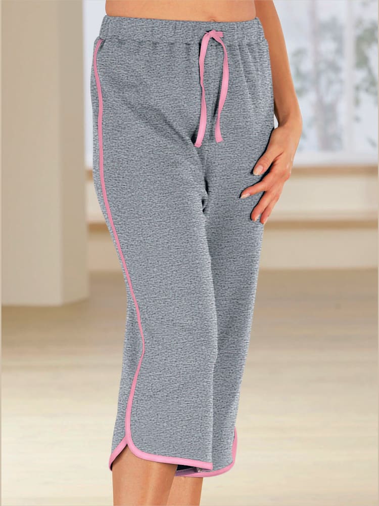 Corsaire passepoils contrastés tendance, couleur gris, taille 46 - Witt