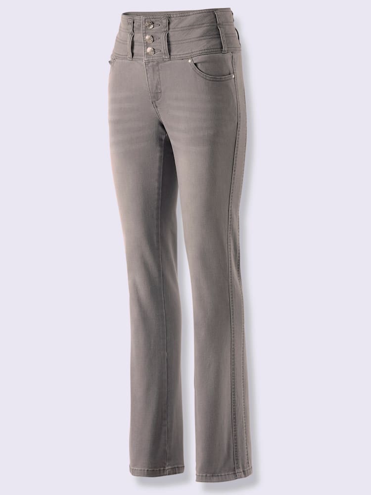 Jean 5 poches mélange de lyocell et de viscose de qualité, couleur gris, taille 56 - helline