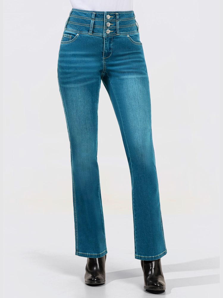 Jean 5 poches mélange de lyocell et de viscose de qualité, couleur bleu, taille 50 - helline
