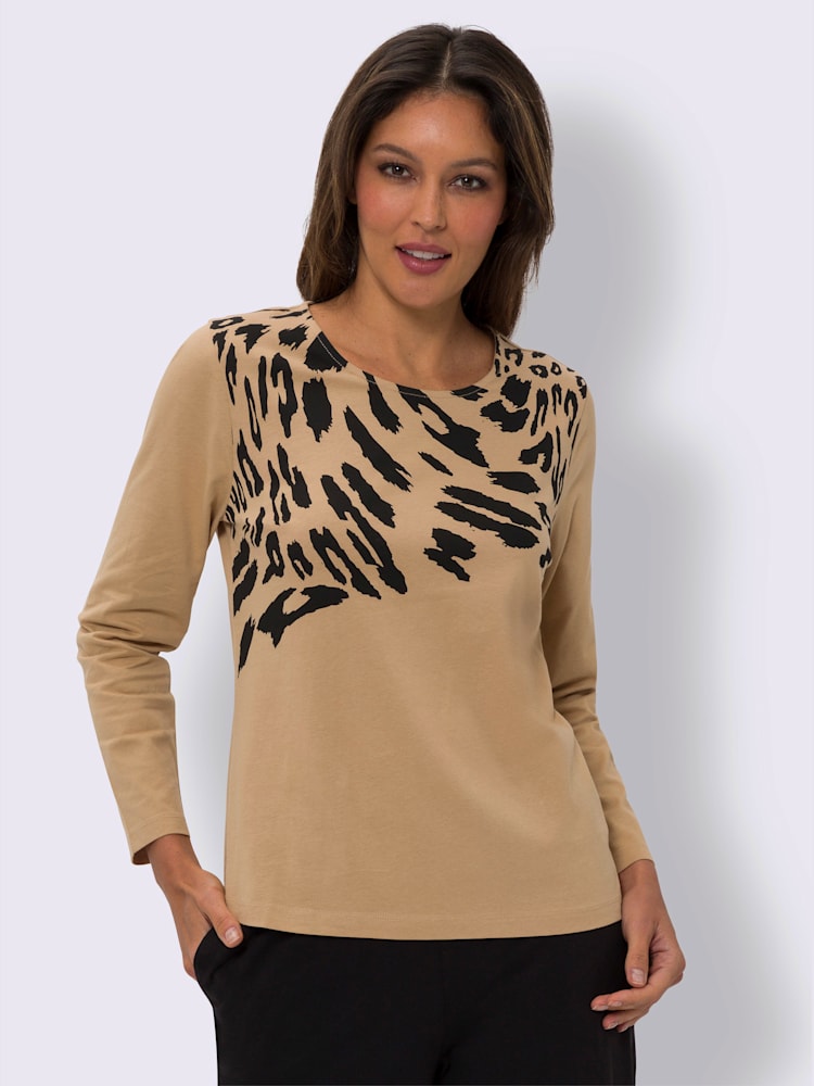 T-shirt à manches longues pur coton, couleur marron, taille 44 - Witt
