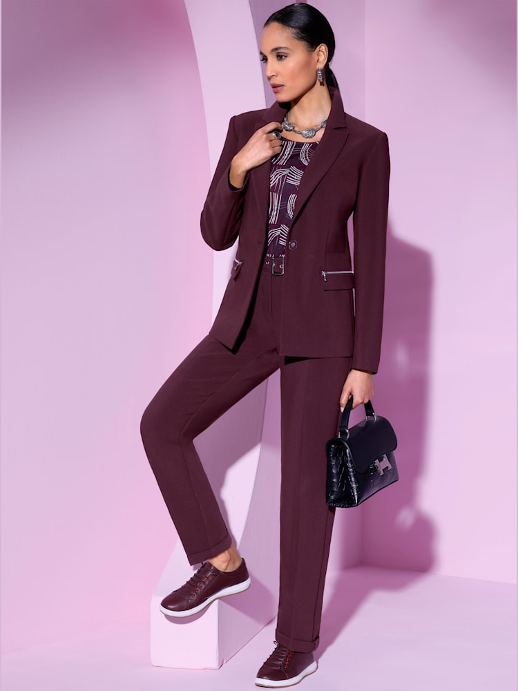 Blazer 33% viscose, couleur rouge, taille 40, marque Creation L - helline