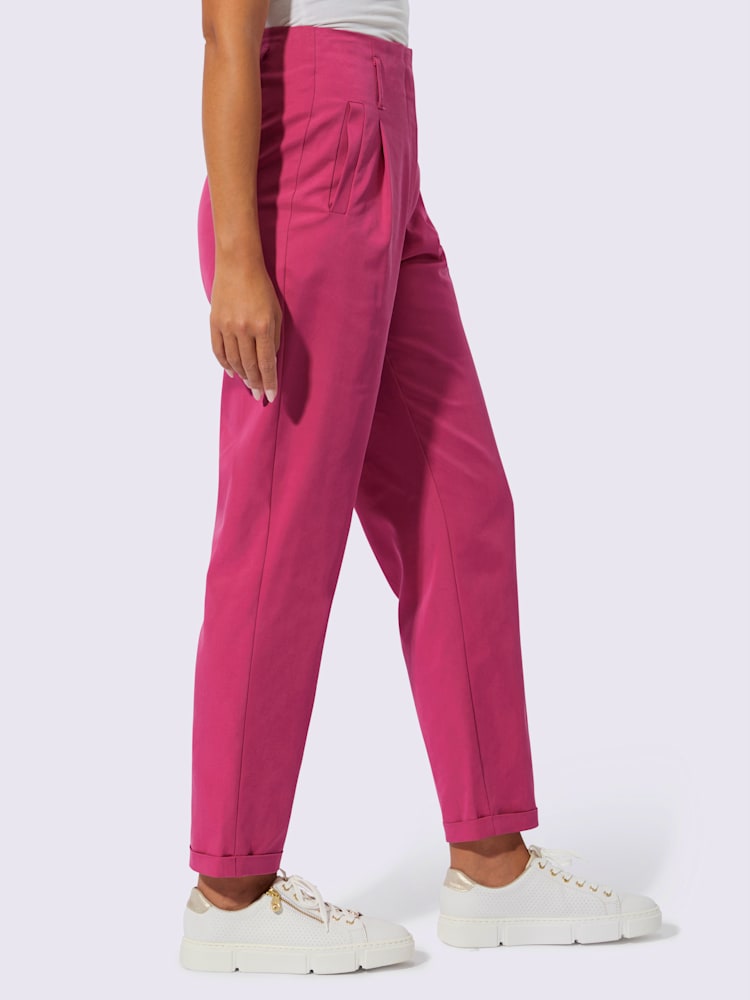 Pantalon qualité lyocell estivale, couleur rose, taille 44, marque Creation L - Witt