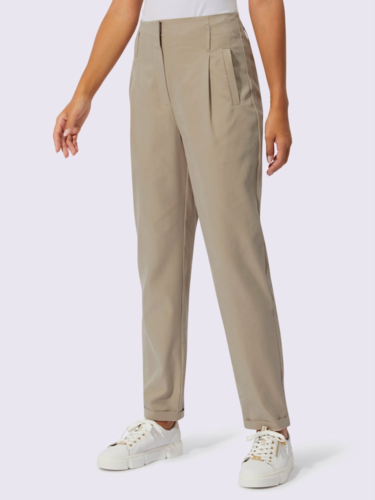 Pantalon qualité lyocell estivale, couleur marron, taille 54, marque Creation L - Witt