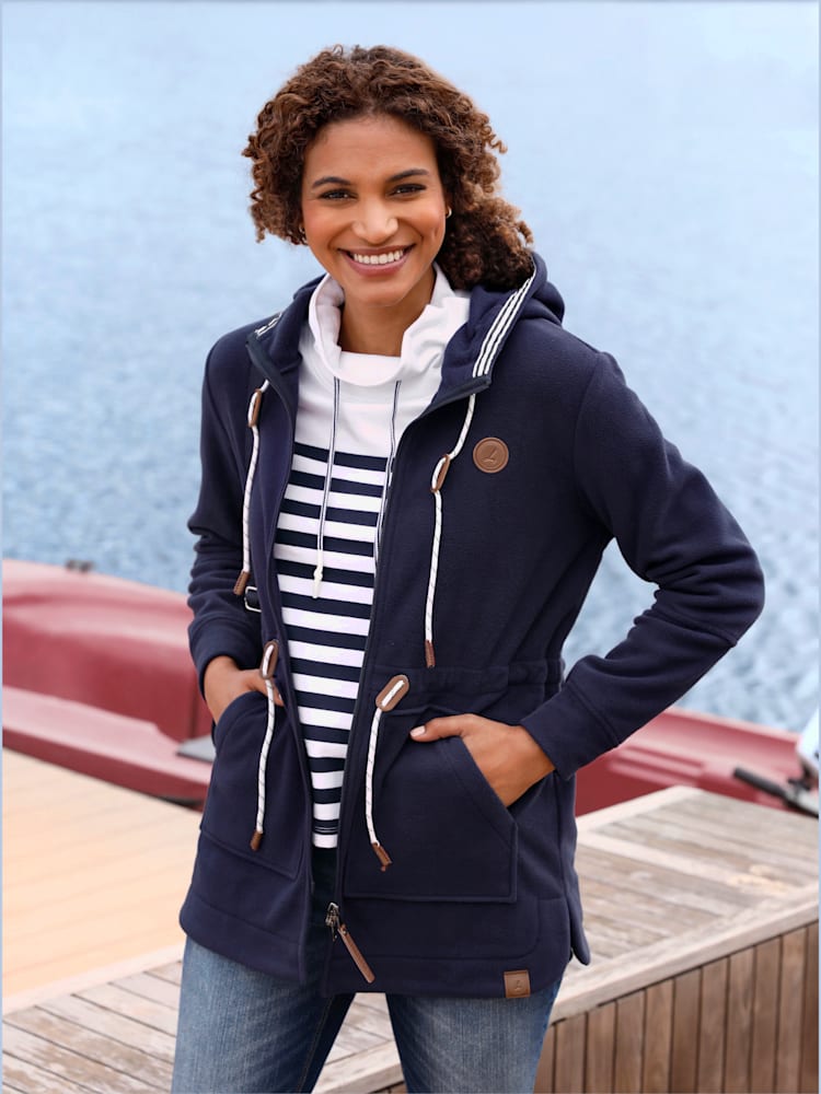 Veste polaire toucher doux, couleur bleu, taille 56, marque Collection L - helline