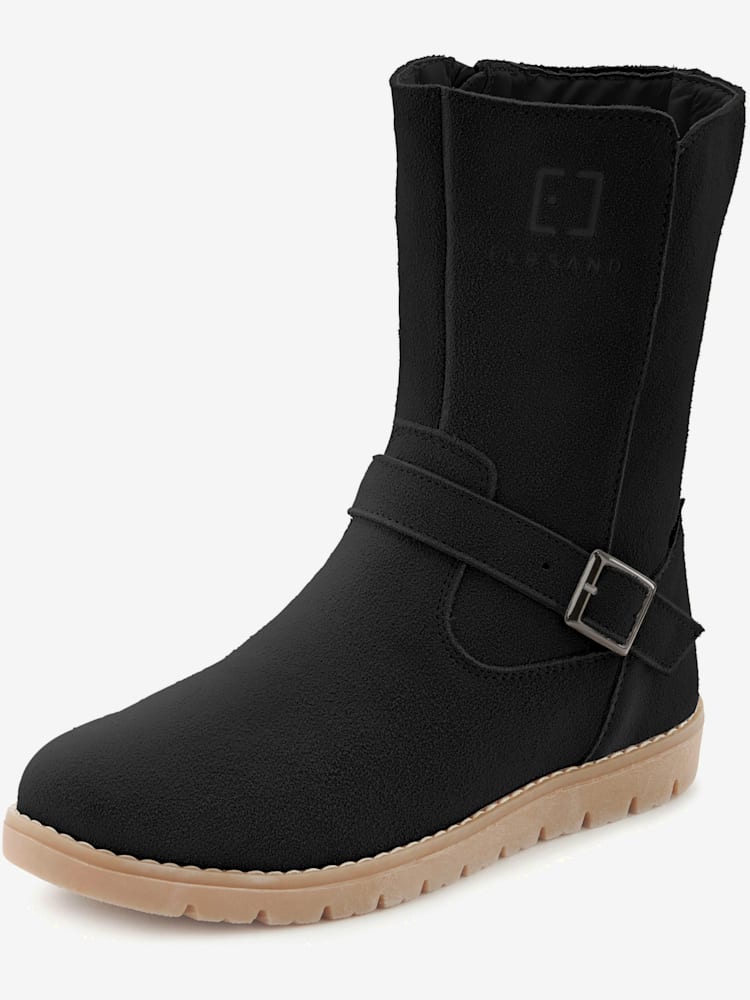 Botte d'hiver bottines d'hiver en cuir de qualité, couleur noir, taille 39, marque Elbsand - helline