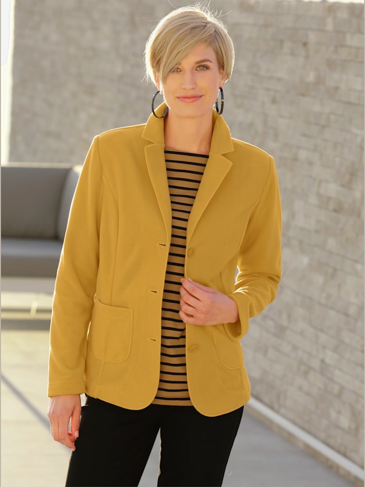 Blazer polaire, couleur jaune, taille 46, marque Collection L - helline
