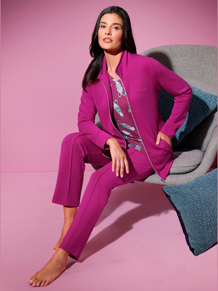 Veste interlock, couleur rose, taille 38/40, marque feel good - helline
