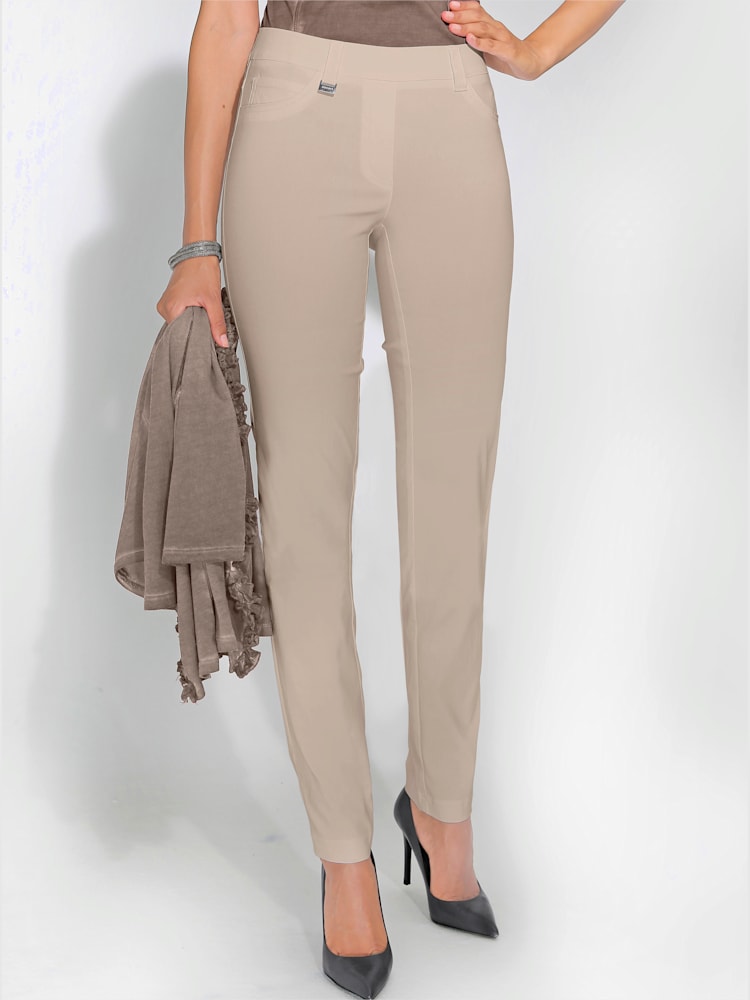 Pantalon ultra-confortable coupe élégante, couleur marron, taille 50, marque Creation L - helline
