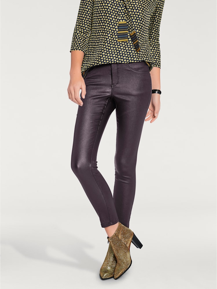 Pantalon effet ventre plat coupe skinny tendance, couleur rouge, taille 44 - Witt