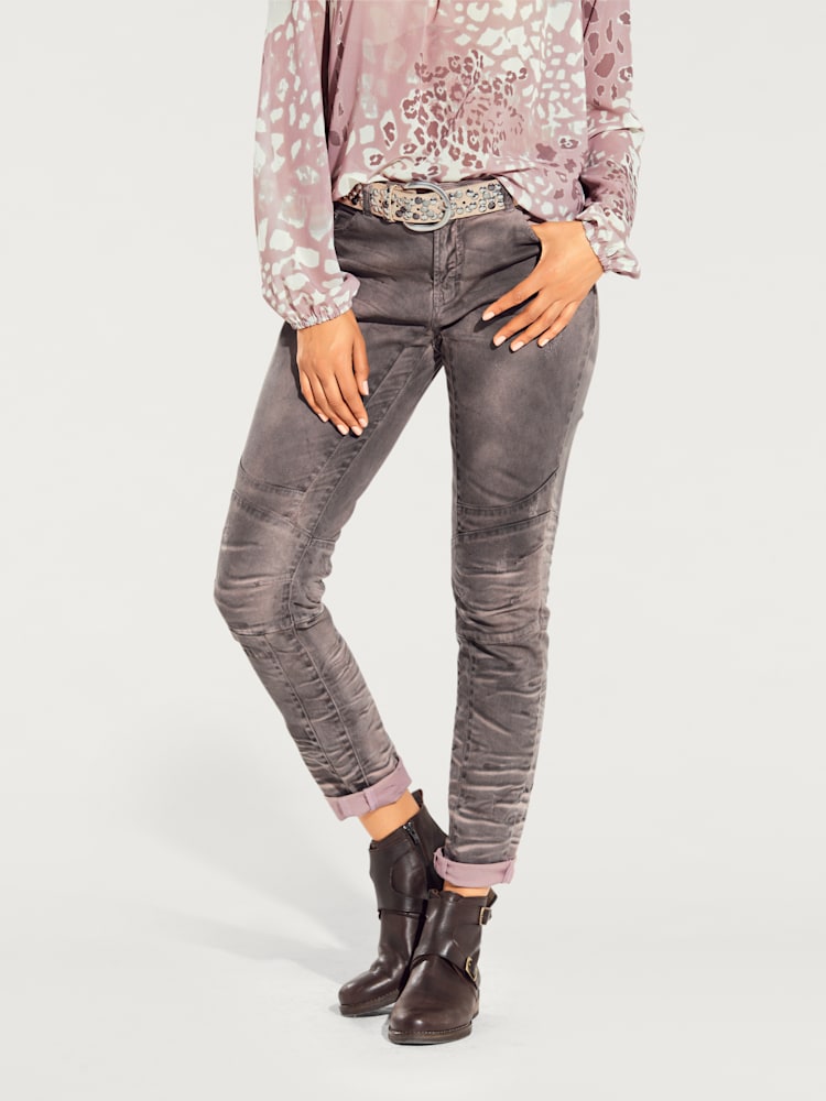 Pantalon boyfriend coupe droite, couleur violet, taille 50, marque Rick Cardona - helline