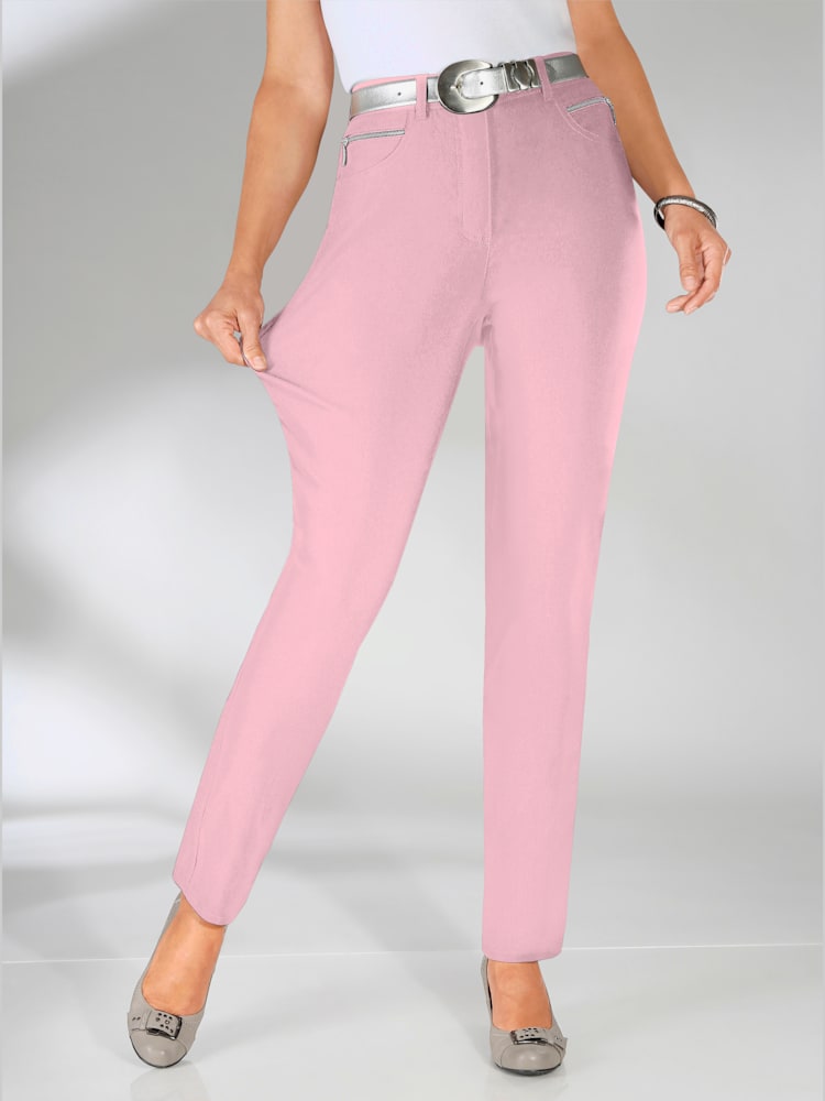 Pantalon confortable avec poches zippées, couleur rose, taille 42, marque Stehmann Comfort line - Witt