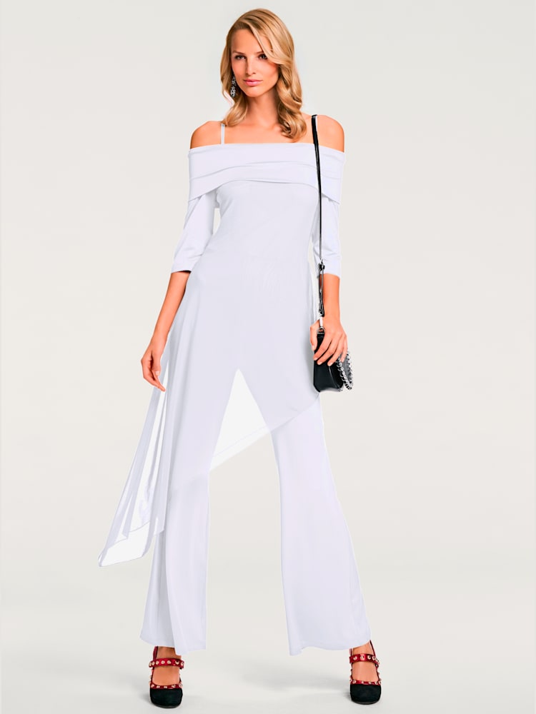 Combinaison jambes larges, couleur couleur ivoire, taille 50, marque Ashley Brooke - helline