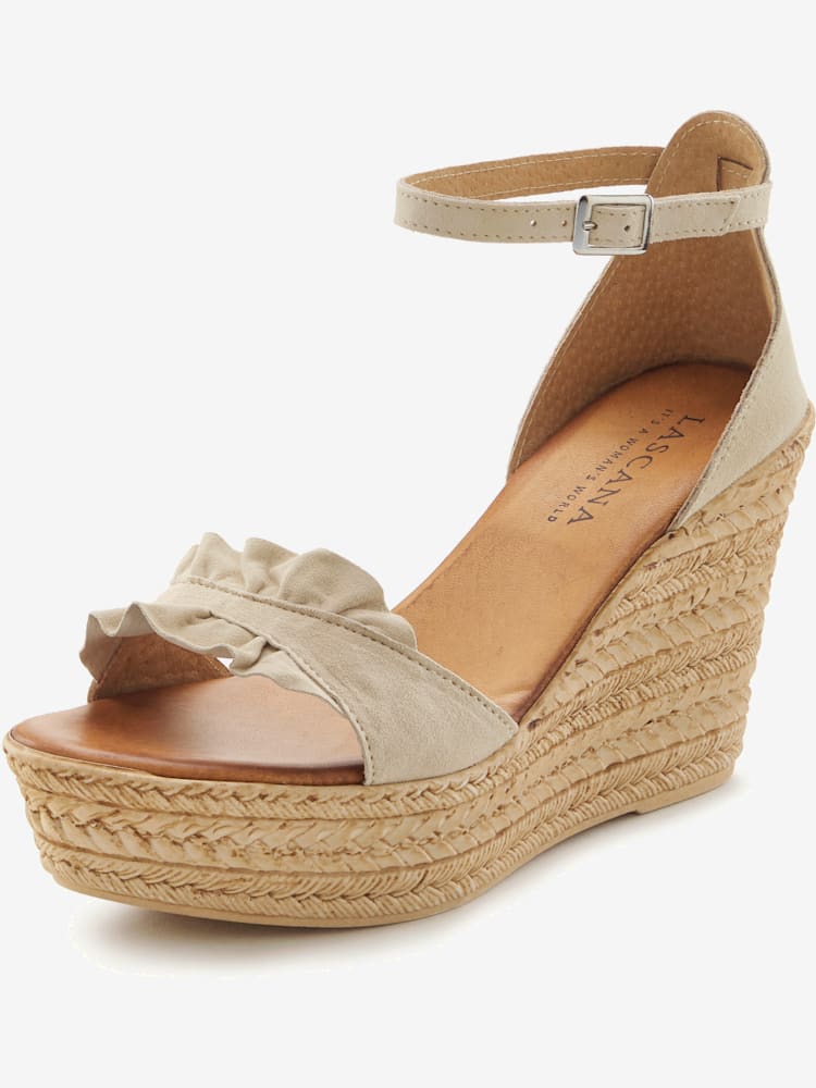 Sandales talon confortable, couleur marron, taille 40, marque LASCANA - helline
