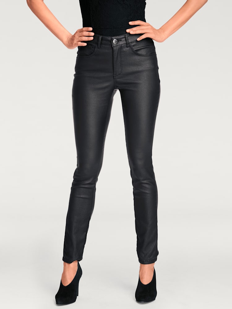 Pantalon effet ventre plat coupe skinny tendance, couleur noir, taille 40 - Witt